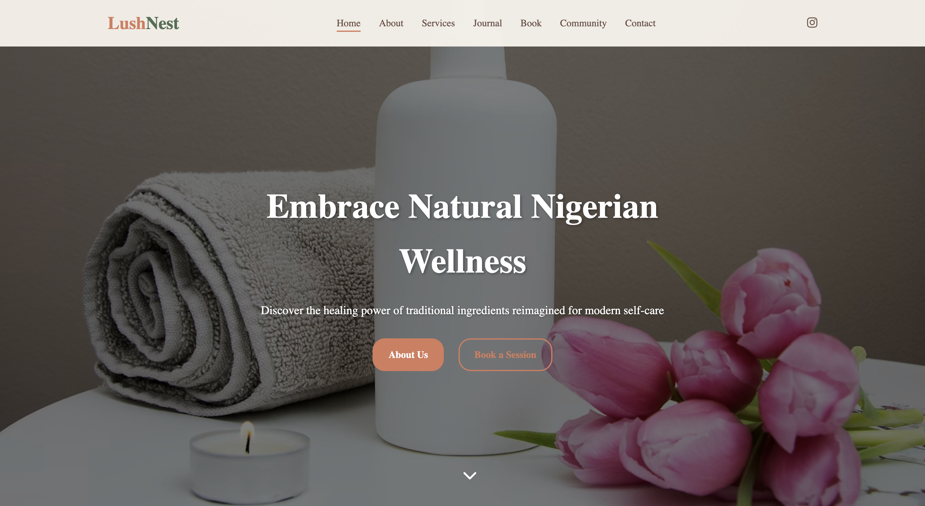 Screenshot preview of Lushnest wellness and spa website