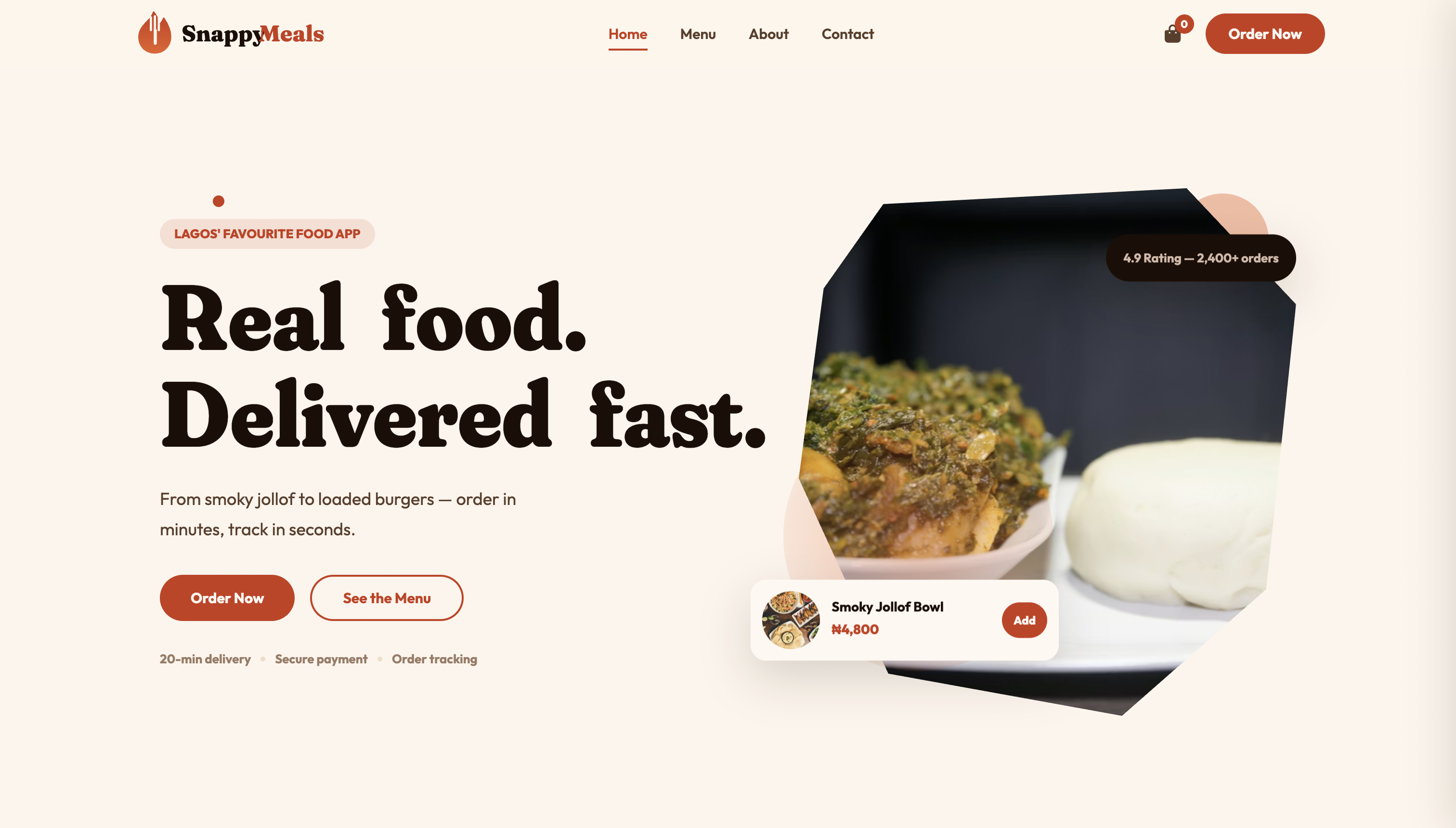 SnappyMeals online food ordering platform preview